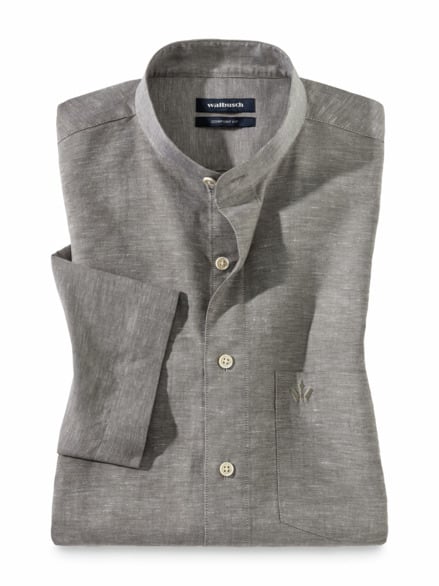 Stehkragen-Leinenhemd Schilf Stehkragen-Leinenhemd Schilf