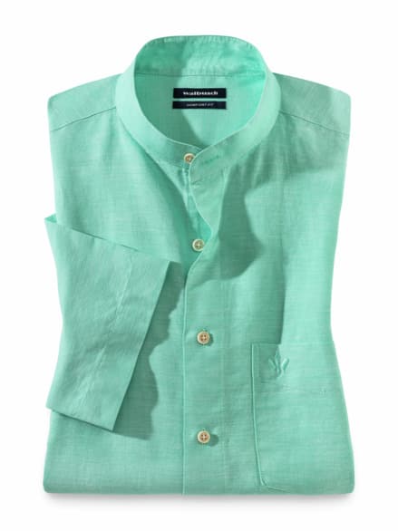 Stehkragen-Leinenhemd Mint Stehkragen-Leinenhemd Mint