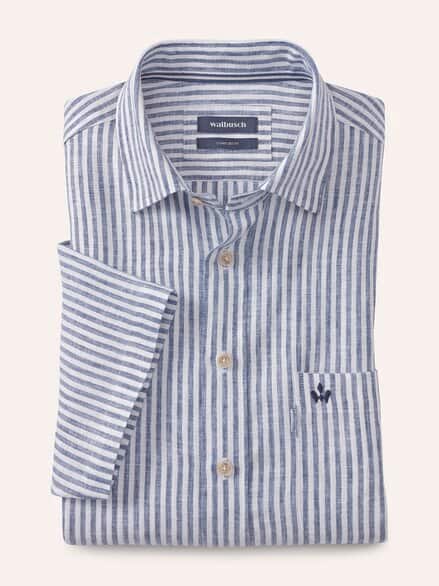 Pures Leinen Hemd StreifenMarine Pures Leinen Hemd StreifenMarine