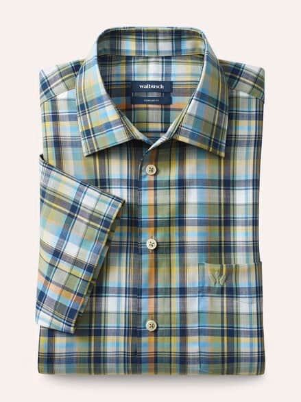 Extraglatt-Hemd Tropical Karo Schilf Extraglatt-Hemd Tropical Karo Schilf