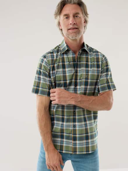 Tropical-Hemd Easycare Karo Schilf Tropical-Hemd Easycare Karo Schilf