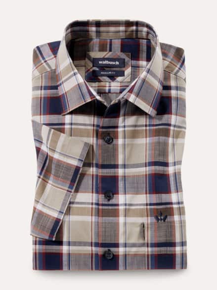 Tropical-Hemd Easycare Karo Natur Tropical-Hemd Easycare Karo Natur