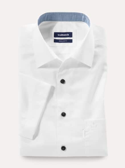 Tropical-Hemd Easycare Uni Weiß