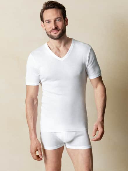 Masterclass-V-Shirt 2er-Pack Weiß