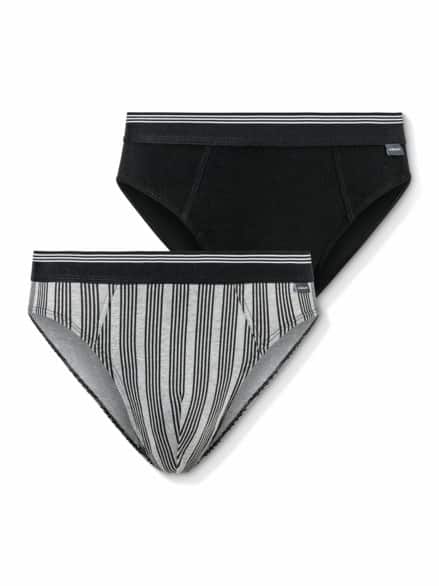 Slip Dessin Duo 2er Pack Streifen/Schwarz Slip Dessin Duo 2er Pack Streifen/Schwarz