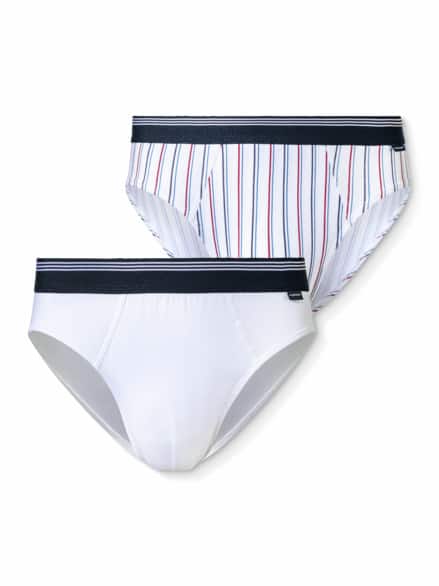 Slip Dessin Duo 2er Pack Maritim/Weiß
