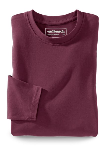 Langarm-Shirt Rundhalsausschnitt Burgund Langarm-Shirt Rundhalsausschnitt Burgund