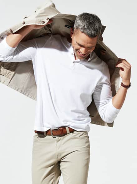 Henley-Shirt Weiß