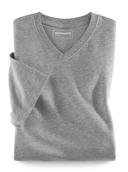 T-Shirt V-Ausschnitt Mittelgrau
