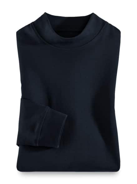 Langarm-Shirt Stehkragen Marine