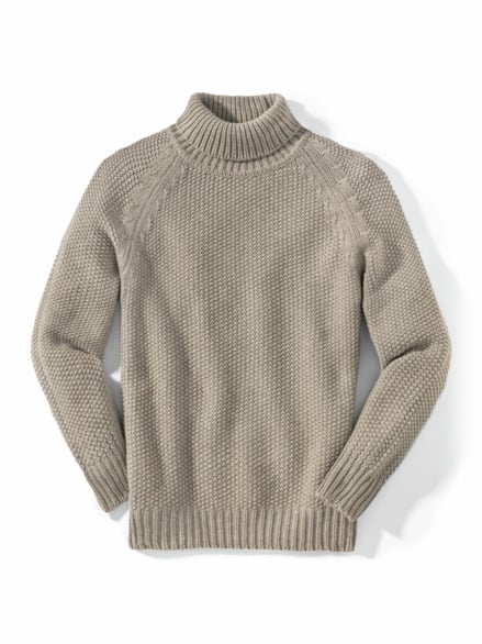 Rollkragen-Pullover Baby-Alpaka Natur