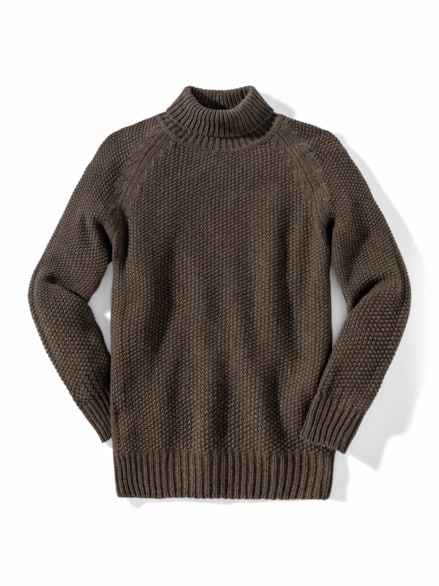 Rollkragen-Pullover Baby-Alpaka Braun Melange Rollkragen-Pullover Baby-Alpaka Braun Melange