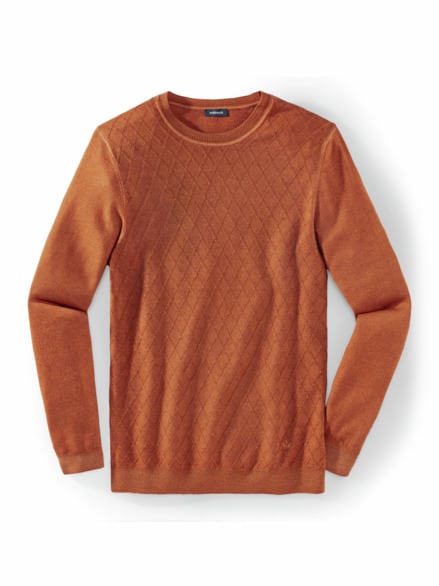 Strukturpullover Merino Extrafein Kürbis Strukturpullover Merino Extrafein Kürbis