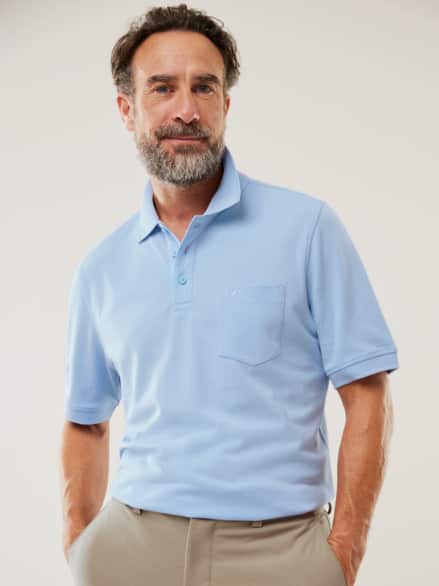 Pique-Polo Pima Cotton Hellblau