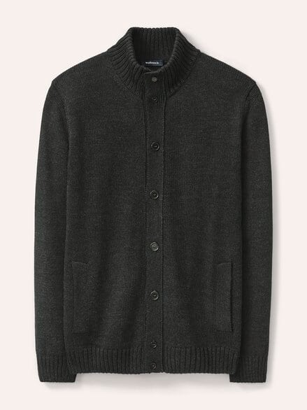 Strick-Blouson mit Merinowolle Grau