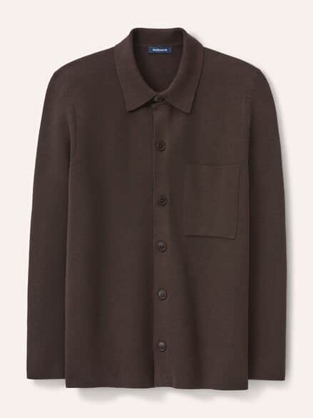 Milano Strickjacke mit Baumwolle Dunkelbraun