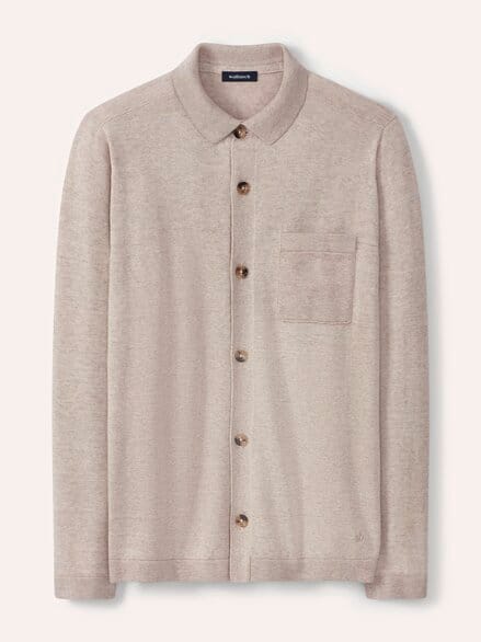 Geknöpftes Strickpolo Sand Geknöpftes Strickpolo Sand