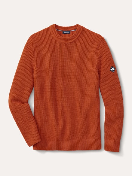 Patentstrick-Pullover Rotorange Patentstrick-Pullover Rotorange