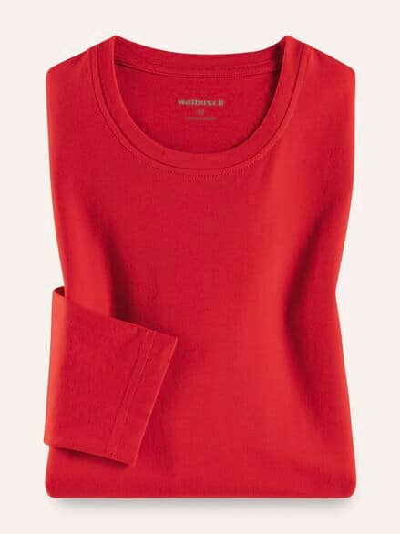 Langarm-Shirt Rundhalsausschnitt Rot