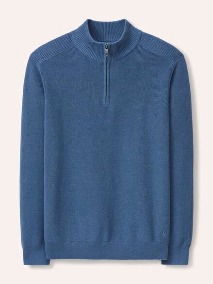 Troyer aus Baumwollmix Mittelblau