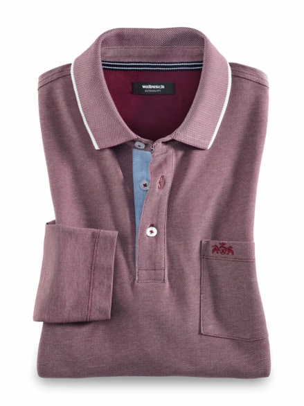 Extraglatt-Polo Thermoleicht Bordeaux