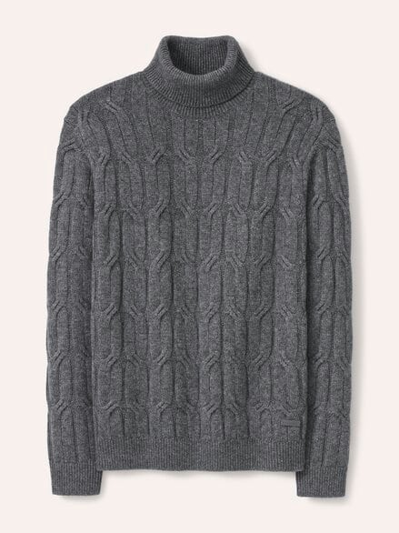 Rollkragenpullover mit Yakwolle Grau