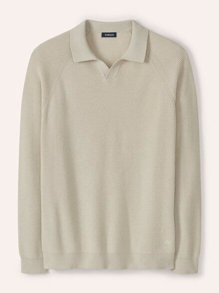 Gerippter Polopullover Natur