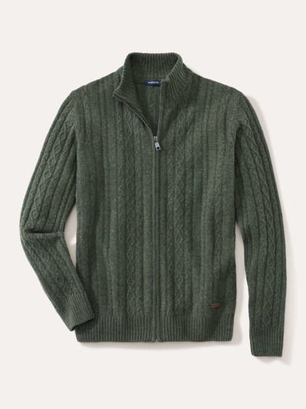 Cashmino Zopf-Strickjacke Oliv Cashmino Zopf-Strickjacke Oliv