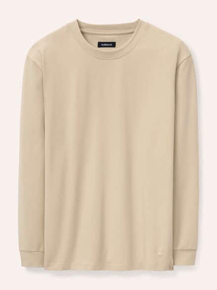 Langarmshirt aus Baumwollmix Sand