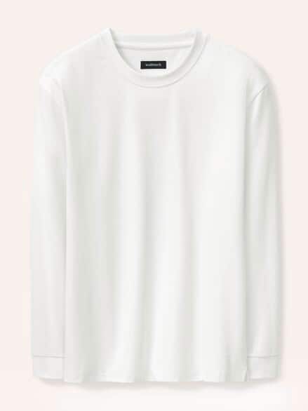Langarmshirt aus Baumwollmix Weiß