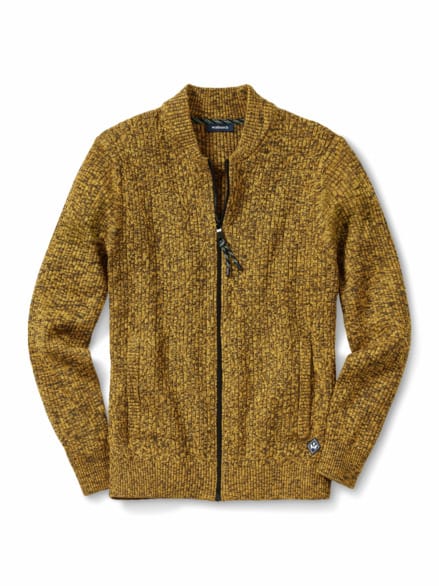 Zip-Strickjacke Bicolor Strohgelb Zip-Strickjacke Bicolor Strohgelb