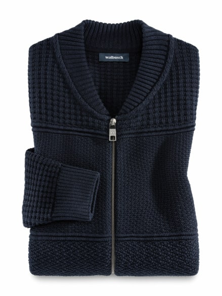 Zip-Jacke Strukturmix Marine Zip-Jacke Strukturmix Marine
