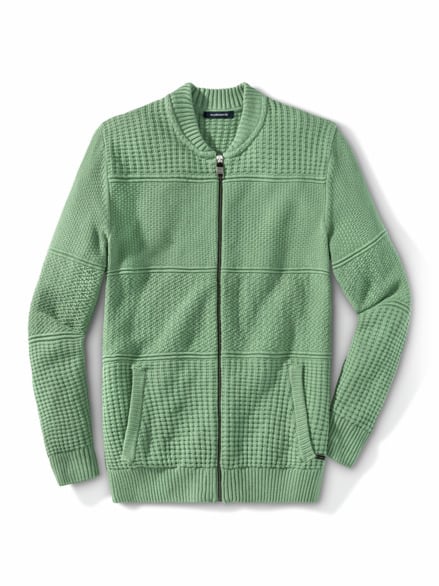 Zip-Jacke Strukturmix Lindgrün Zip-Jacke Strukturmix Lindgrün