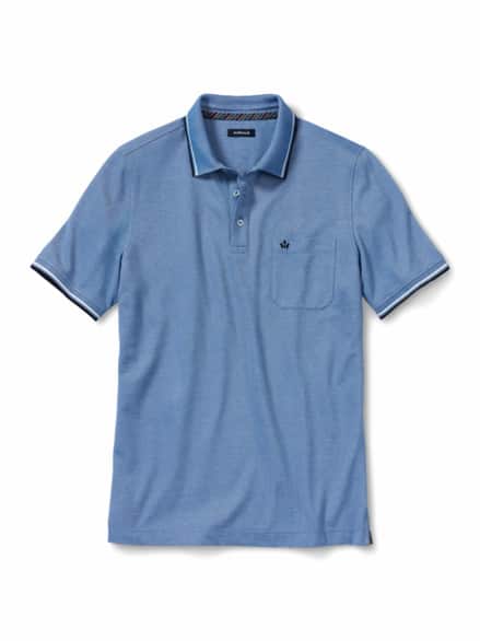 Extraglatt-Polo Bicolor Azurblau Extraglatt-Polo Bicolor Azurblau