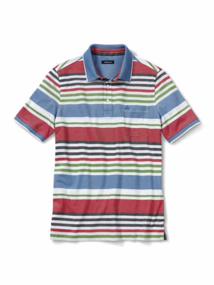 Extraglatt-Polo Bicolor Streifen Weiß Extraglatt-Polo Bicolor Streifen Weiß