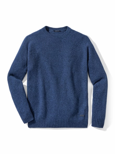 Lammwoll-Pullover Nahtlos Blau Lammwoll-Pullover Nahtlos Blau