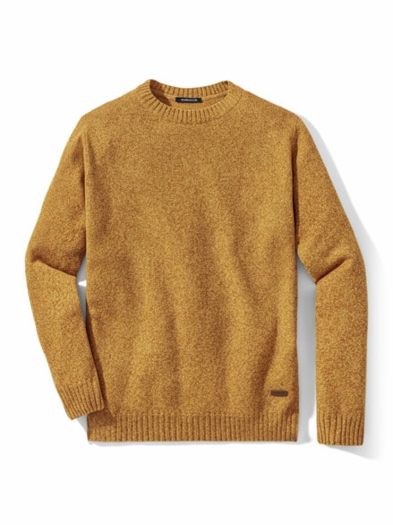 Lammwoll-Pullover Nahtlos Safran
