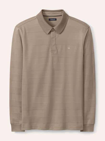 Baumwoll-Polo Webeffekt Sand Baumwoll-Polo Webeffekt Sand