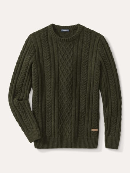 Aran-Pullover Oliv Aran-Pullover Oliv