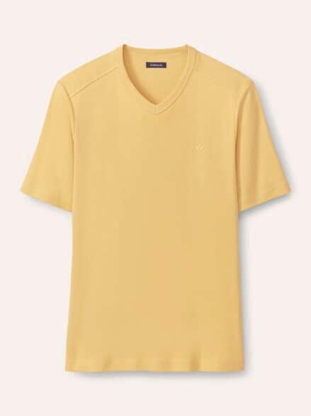 Zu schade für drunter-Shirt V-Neck Gelb