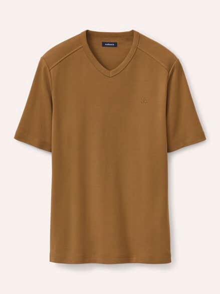 Zu schade für drunter-Shirt V-Neck Cognac Zu schade für drunter-Shirt V-Neck Cognac