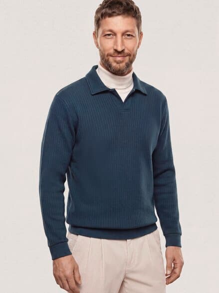 Sweatshirt mit Kragen Marine