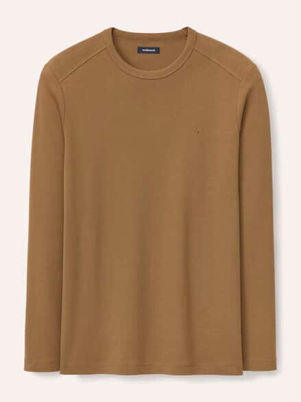 Langarm Zu schade für Drunter-Shirt Cognac