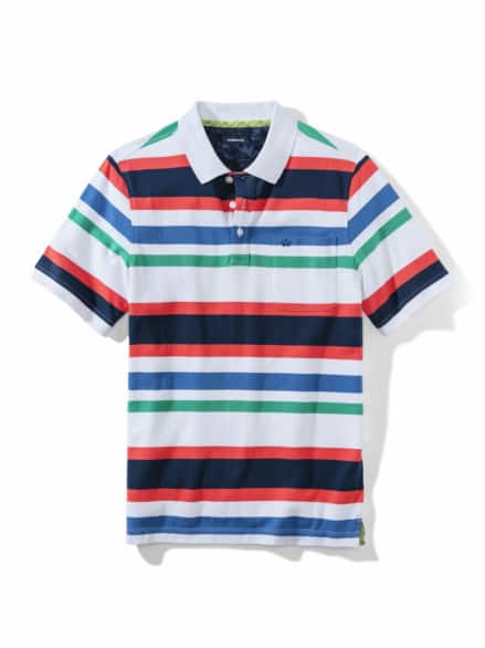 Pique-Polo Hitzefrei Streifen Weiß Pique-Polo Hitzefrei Streifen Weiß