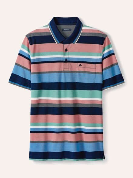 Extraglatt-Polo Bicolor Streifen