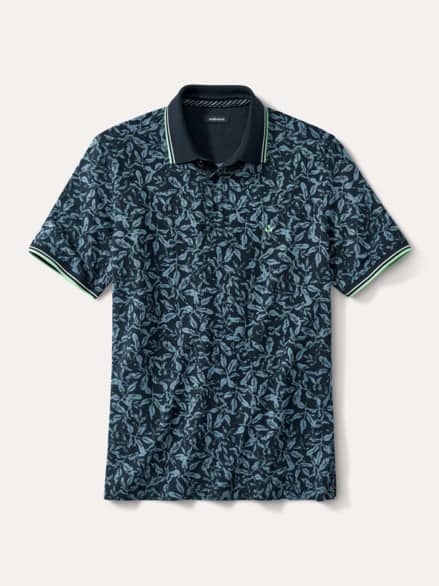 Comfort Stretch Polo Druck Marine