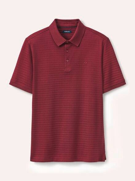 Strukturiertes Polo mit Kurzarm Burgund Strukturiertes Polo mit Kurzarm Burgund