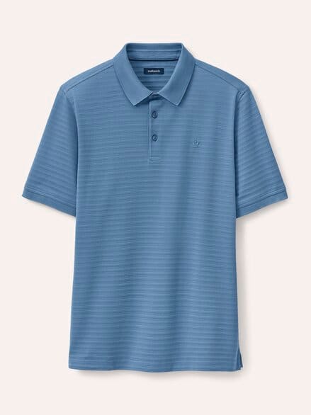 Strukturiertes Polo mit Kurzarm Rauchblau Strukturiertes Polo mit Kurzarm Rauchblau