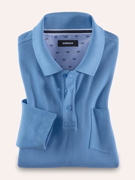 Pique-Polo Pima Cotton Mittelblau