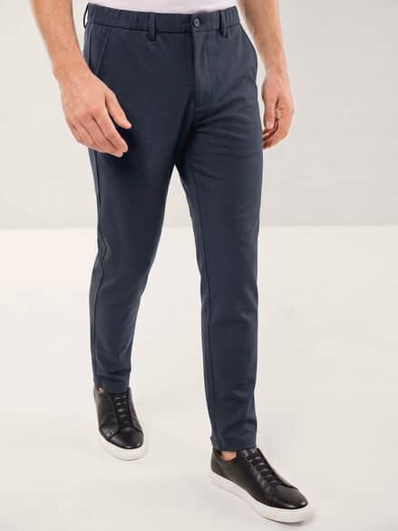 Anzug-Chino aus elast. Material Marine